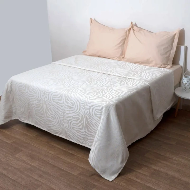 Κουβέρτα 2704 Ecru Viopros Ημίδιπλο 170x260cm Βαμβάκι-Πολυέστερ