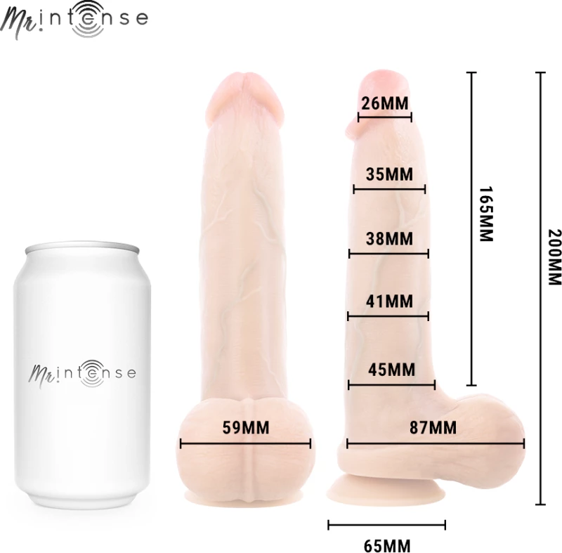 MR INTENSE - BRUCE M SILICONE DILDO WITH TESTICLES 20 CM -Ã'- 4.5 CM