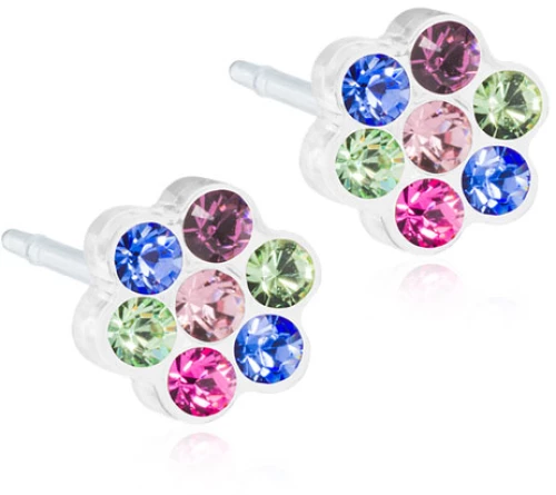 BLOMDAHL Medical Plastic Daisy Fantasy 5mm B / 310, Σκουλαρίκια από Ιατρικό Πλαστικό - 1 ζευγάρι