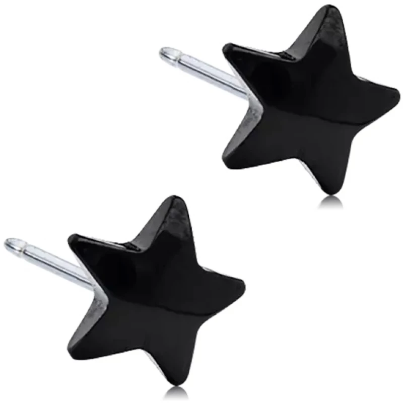 BLOMDAHL BlaclTitanium Star 8mm E / 242, Σκουλαρίκια από Τιτάνιο - 1 ζευγάρι