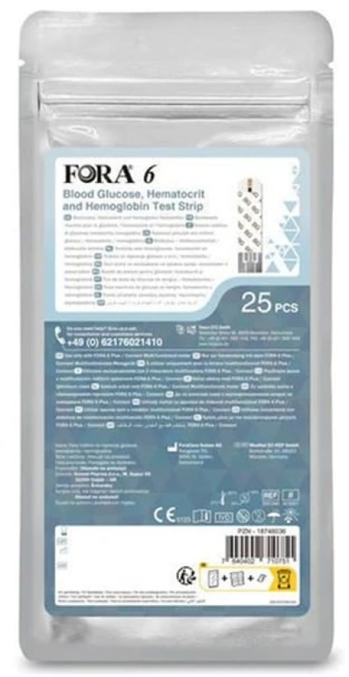FORA 6 Blood Glucose Ταινίες Μέτρησης Γλυκόζης 25 Τεμάχια