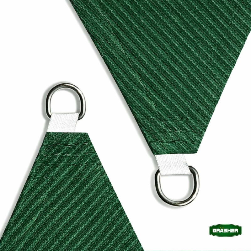Πανί Σκίασης Τρίγωνο Ε220 180gr/m² Πράσινο 5x5x5m GRASHER Mε Κρίκους / 104153