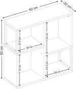 Βιβλιοθήκη Bolton Megapap χρώμα ανοιχτό καρυδί 62x22x62εκ.