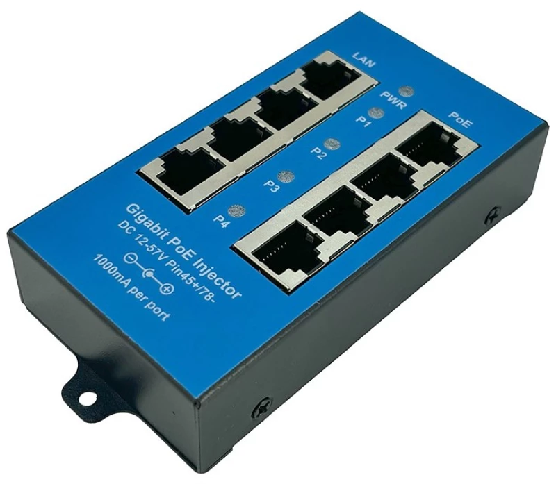 Conexpro POE-PAN4-GBM, Passive Gigabit PoE injector, 4 ports