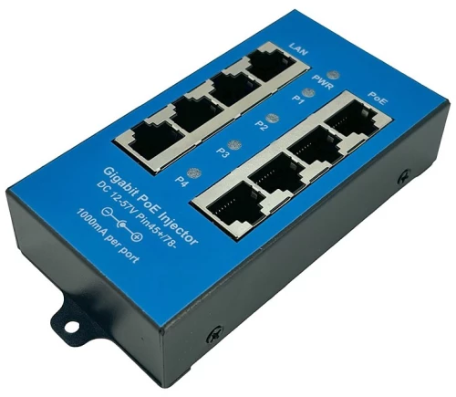Conexpro POE-PAN4-GBM, Passive Gigabit PoE injector, 4 ports