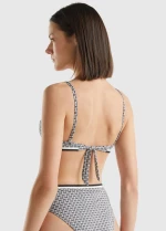 Benetton Monogram set bikini γυναικείο ασπρόμαυρο lurex 3OYR5R03O-61P