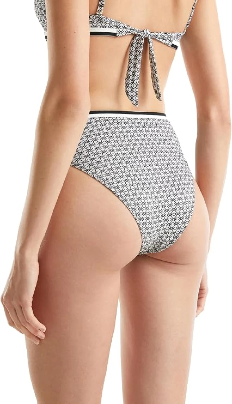 Benetton Monogram set bikini γυναικείο ασπρόμαυρο lurex 3OYR5R03O-61P