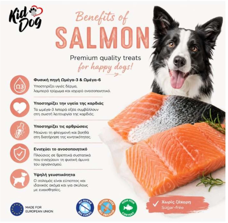 KidDog Λιχουδιά Σκύλου 100% Salmon in Strip με Σολομό 250gr
