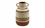Βάζο κεραμ.αμφορέας μπεζ/καφέ 15x24,5cm