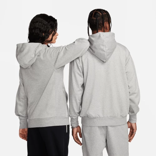 Nike Standard Issue Men's Dri-FIT Full-Zip Basketball Hoodie Dark Grey Heather/Pale Ivory