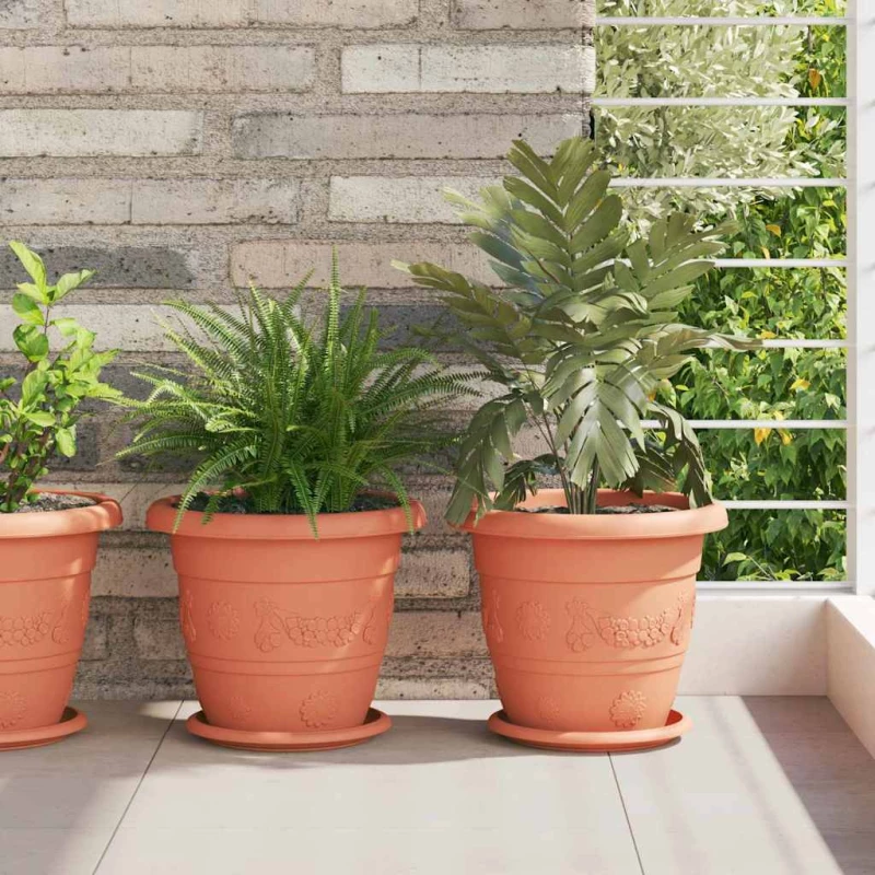 vidaXL Στρογγυλός Δίσκος Λουλουδιών 6 pcs Κεραμιδί Ø 19 x 2 εκ
