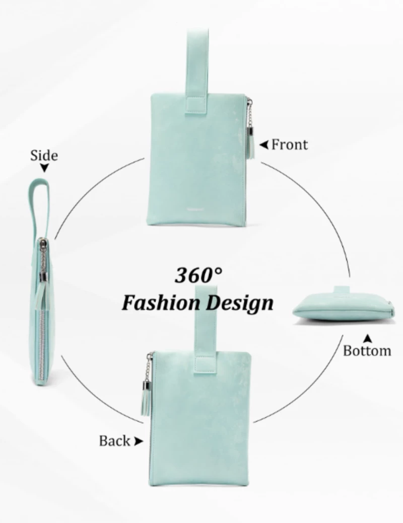 Γυναικείο Τσαντάκι Χειρός Wristlet Pouch 527637-Τιρκουάζ