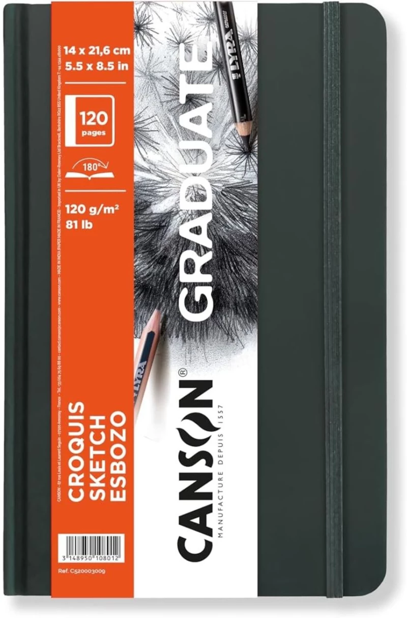 Graduate Canson Sketch Hardcover Book 120gr 14x21.6cm120 pages