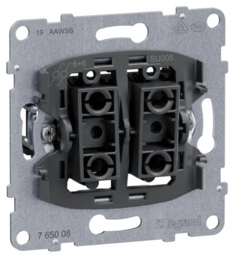 Μηχανισμός Διακόπτη Διπλού Α/ρ 10ΑΧ  SEANO 765008 Legrand 765008