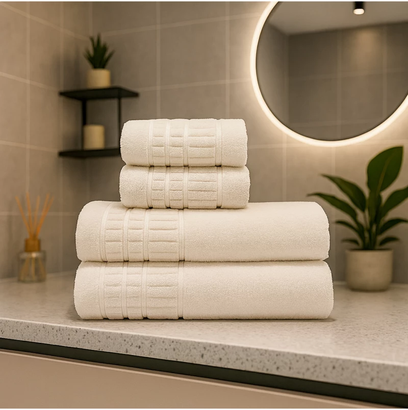 Stewehome Σετ 4 τεμαχίων πετσέτες μπάνιου από βαμβάκι 50x90 cm