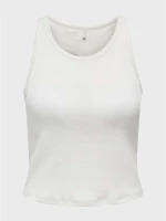 Only 15319477 Γυναικείο Crop Top Αμάνικο με Cups - Λευκό