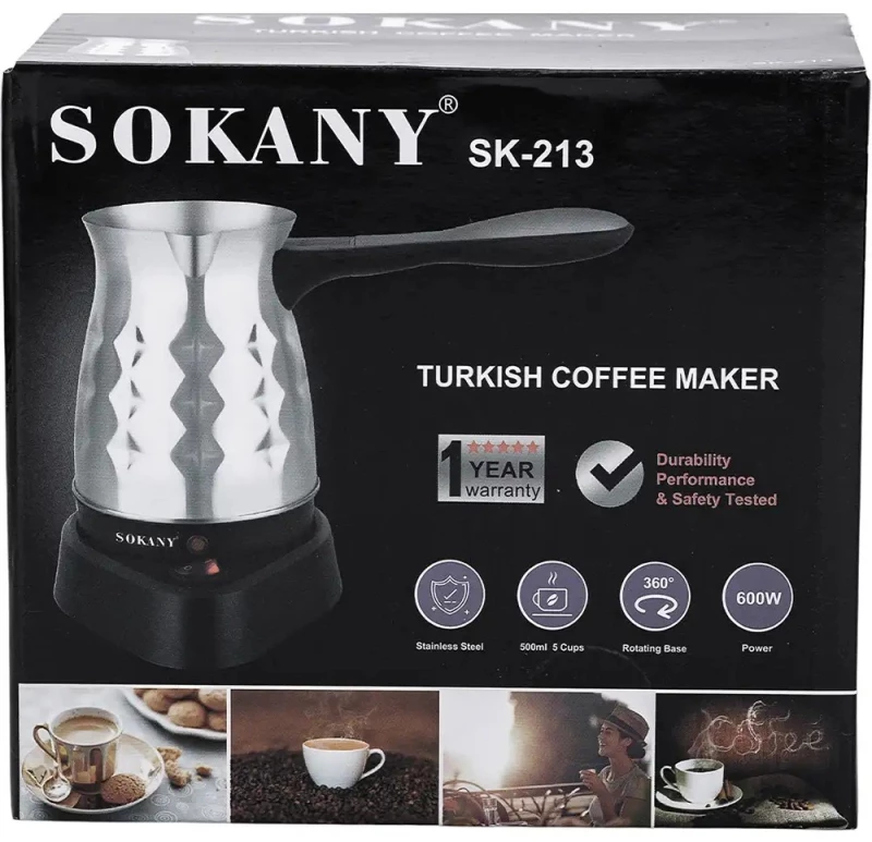 Sokany SK-213 Ηλεκτρικό Μπρίκι Καφέ Inox 600W
