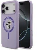 Karl Lagerfeld Θήκη Liquid Silicone Karl and Choupette MagSafe Case for iPhone 17 Pro Max Purple