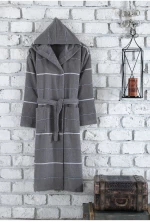 Stewehome Μπεζ ριγωτή ρόμπα (L/XL)