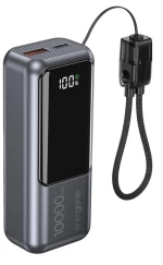 ENERGENIE 20W COMPACT FAST CHARGING POWER BANK WITH LCD DISPLAY 10000 MAH SPACE GREY