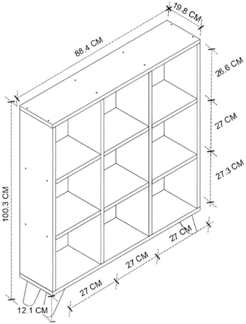 Βιβλιοθήκη Dokia χρώμα λευκό 88,4x19,8x100,3εκ.