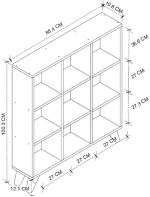 Βιβλιοθήκη Dokia χρώμα λευκό 88,4x19,8x100,3εκ.
