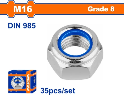 Wadfow WMV6516A Παξιμάδι Ασφαλείας για Βίδα M16mm 35τμχ DIN 985