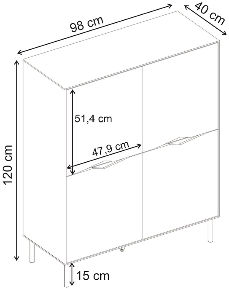 Μπουφές Marquise χρώμα sandstone 98x40x120εκ.
