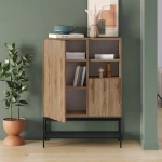 Μπουφές Amira χρώμα καρυδί Ud - black wood 90x40x125εκ.