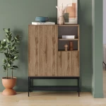 Μπουφές Amira χρώμα καρυδί Ud - black wood 90x40x125εκ.
