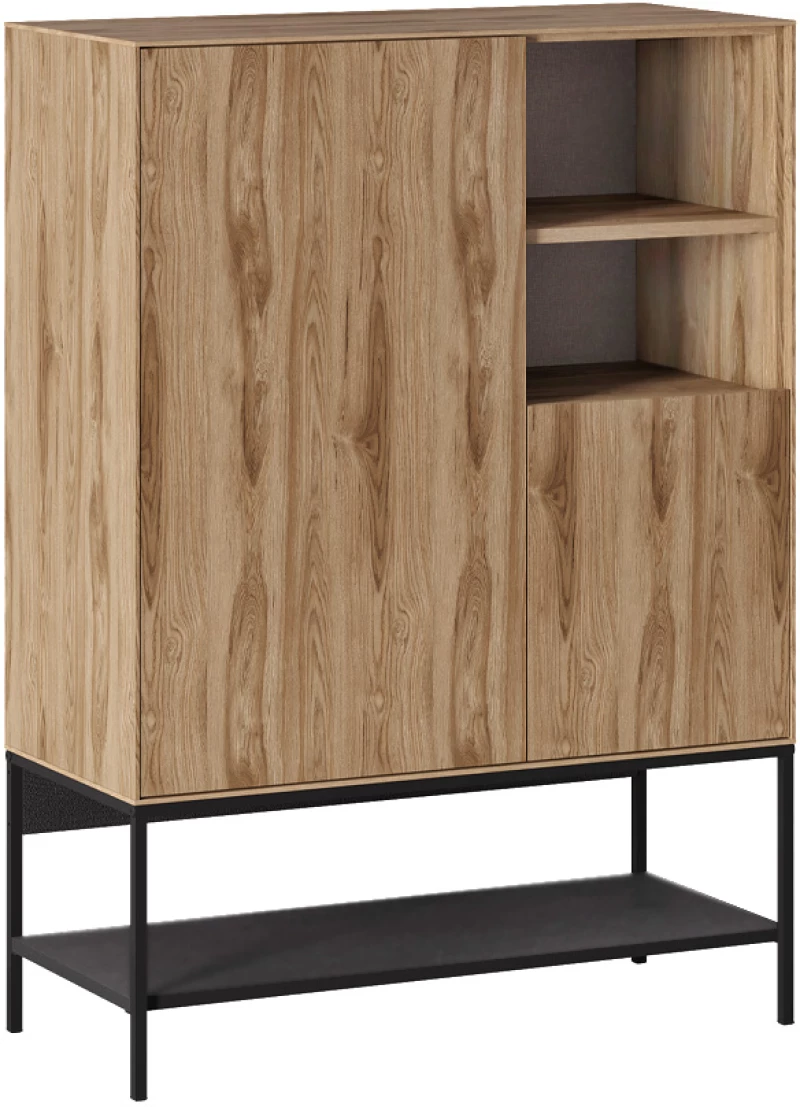 Μπουφές Amira χρώμα καρυδί Ud - black wood 90x40x125εκ.