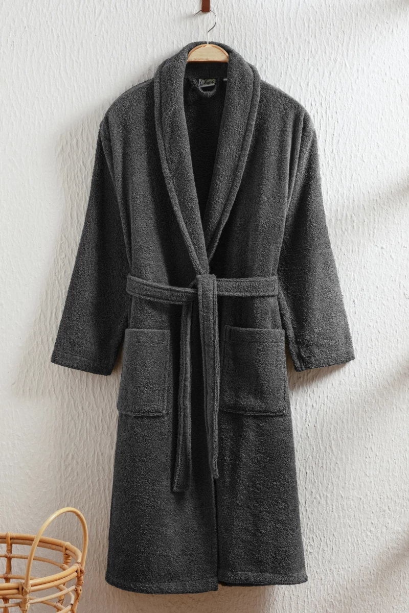 Stewehome Μπουρνούζι unisex με γιακά σάλι από 100% βαμβάκι (M)