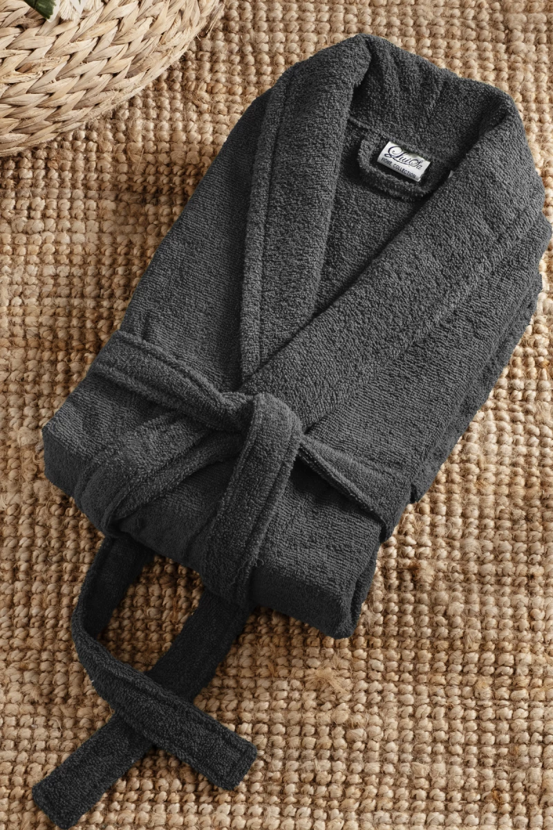 Stewehome Μπουρνούζι unisex με γιακά σάλι από 100% βαμβάκι (M)