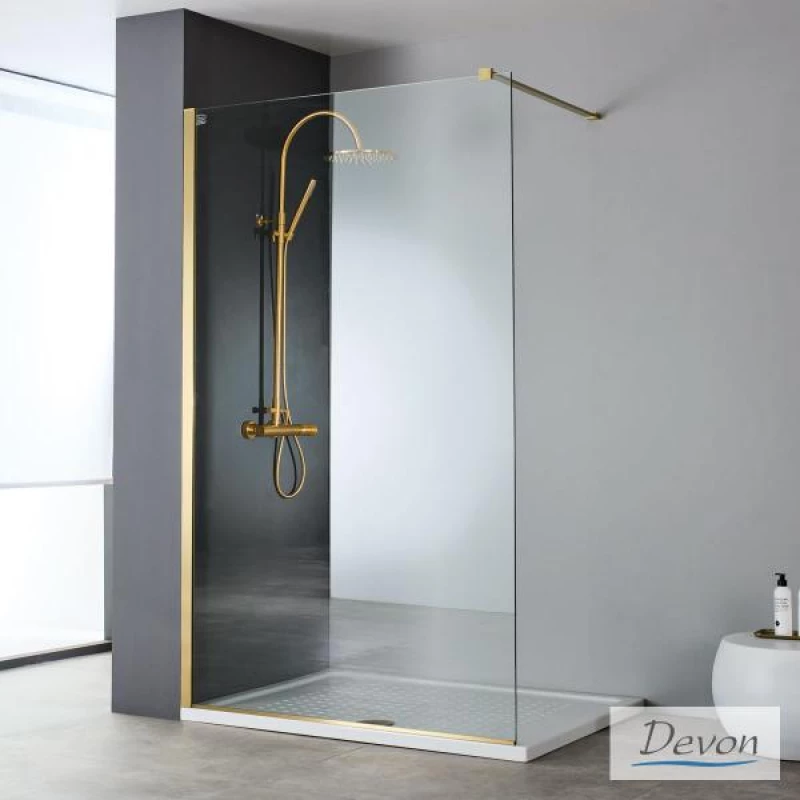Διαχωριστικό Ντους Devon Iwis Walk In IW60C-211 60cm Χ 200cm Gold Brushed