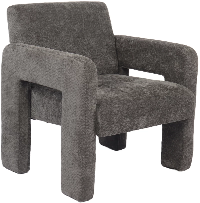 Πολυθρόνα ArteLibre VELORA Γκρι Ανοιχτό Ύφασμα/Ξύλο 75x68x69cm