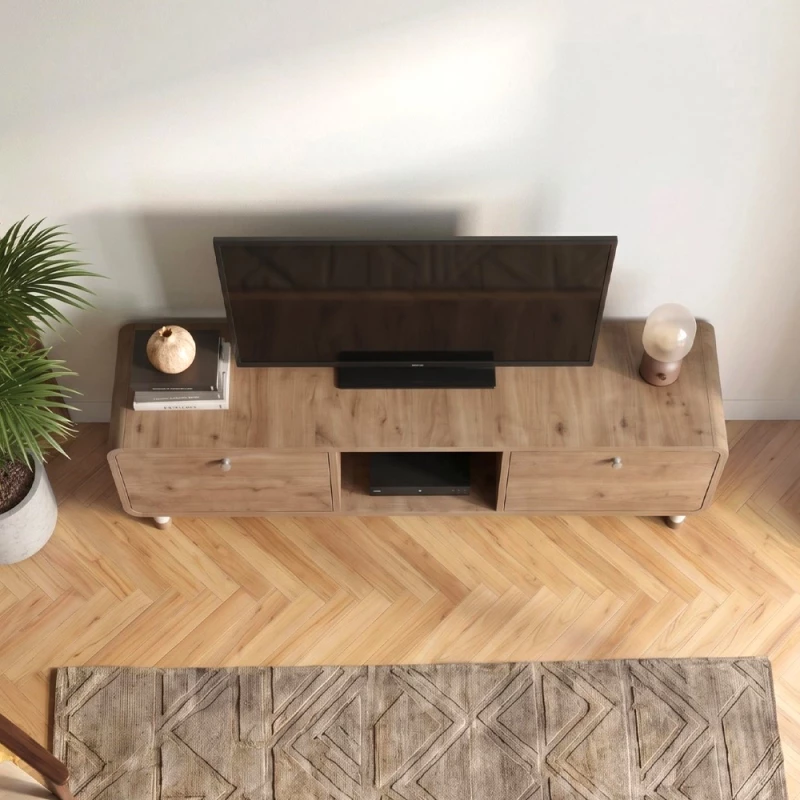 Έπιπλο τηλεόρασης Doro Megapap χρώμα sepet oak 150x34x41εκ.