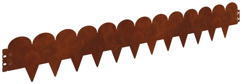 vidaXL Περίγραμμα γκαζόν 30 pcs 103 x 15 εκ Ατσάλι Σκ rusty