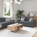 vidaXL Σετ Καναπέδων 2 Τεμαχίων με Μαξιλάρια, Σκούρο Γκρι Βελούδο