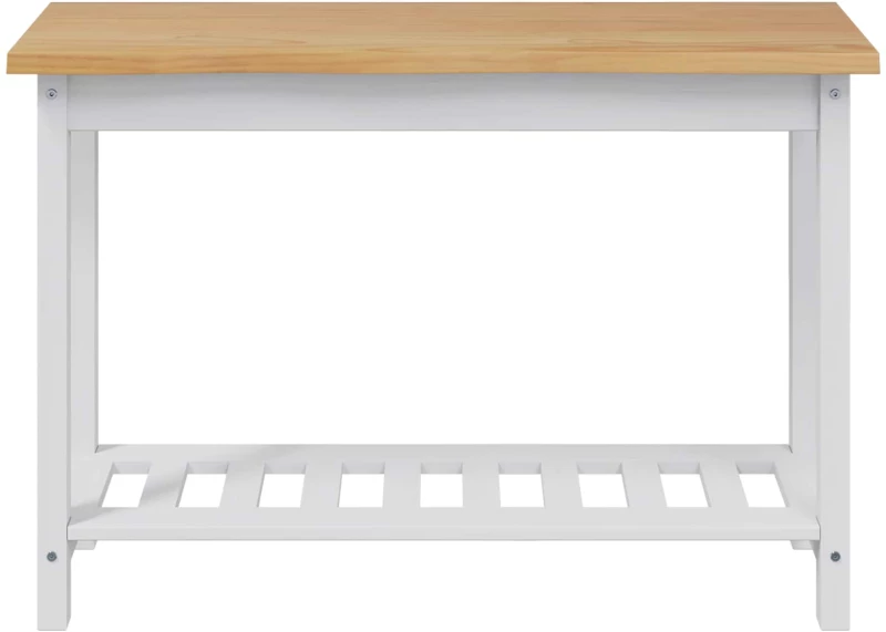 VidaXL Τραπέζι κονσόλας EKAI Λευκό 112 x 35 x 76 εκ Μασίφ Ξύλο Πεύκου