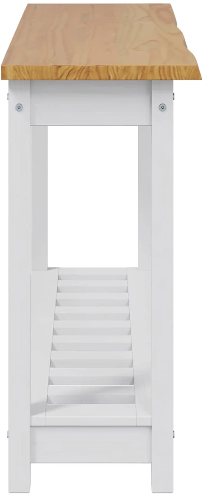 VidaXL Τραπέζι κονσόλας EKAI Λευκό 112 x 35 x 76 εκ Μασίφ Ξύλο Πεύκου