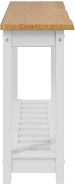 VidaXL Τραπέζι κονσόλας EKAI Λευκό 112 x 35 x 76 εκ Μασίφ Ξύλο Πεύκου