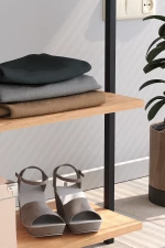 Stewehome Επιδαπέδιος μεταλλικός κρεμάστρας ρούχων με ράφι μοντέρνου στιλ 89x157x157 cm