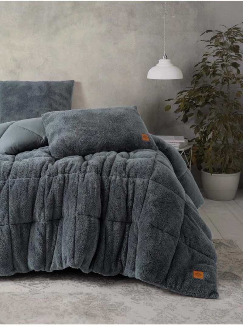 Stewehome Σετ πάπλωμα διπλό από πλεκτή ψάθα Γκρι 195x215 cm