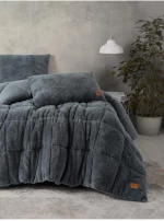 Stewehome Σετ πάπλωμα διπλό από πλεκτή ψάθα Γκρι 195x215 cm