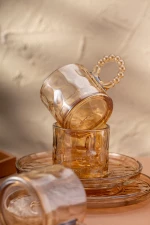 Stewehome Σετ 6 τεμαχίων φλιτζάνια καφέ 100 ml από γυαλί Καφέ
