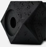Stewehome κεραμικό φωτιστικό από πέτρα Μαύρο 8.5x8.5x25 cm