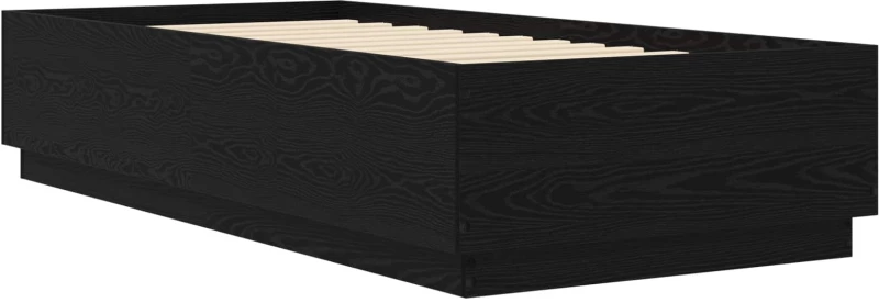 vidaXL Σκελετός Κρεβατιού Μαύρη Δρυς 80 x 200 cm Επεξεργασμένο Ξύλο