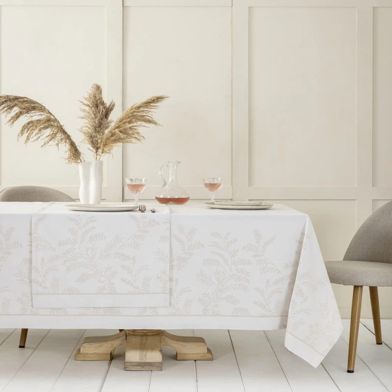 Τραπεζομάντηλο Lillian Beige Nima 160x265 Βαμβάκι-Πολυέστερ