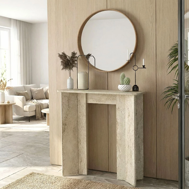 Κονσόλα Mara Megapap χρώμα travertine 90x29,6x91,8εκ.
