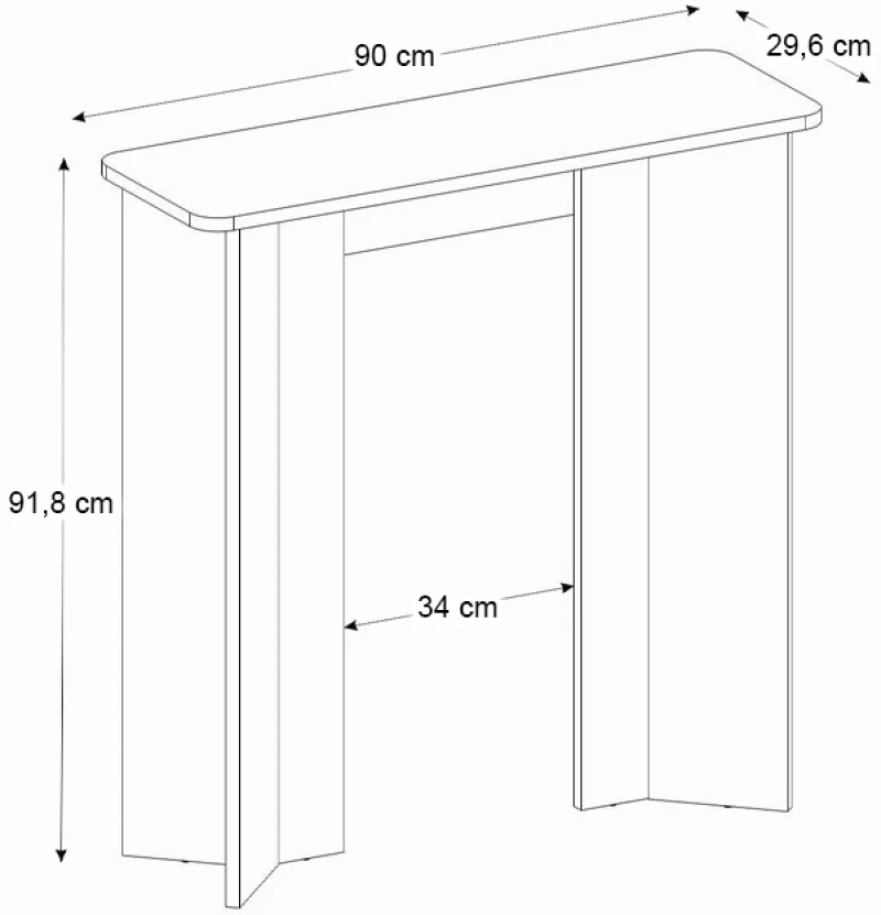 Κονσόλα Mara Megapap χρώμα travertine 90x29,6x91,8εκ.